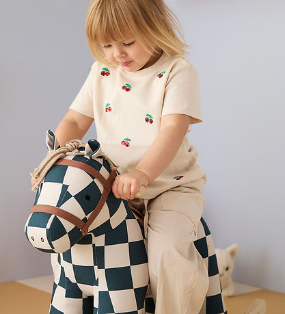 Kids Concept Gyngehest - Mio - Hvid/Sort/Brun