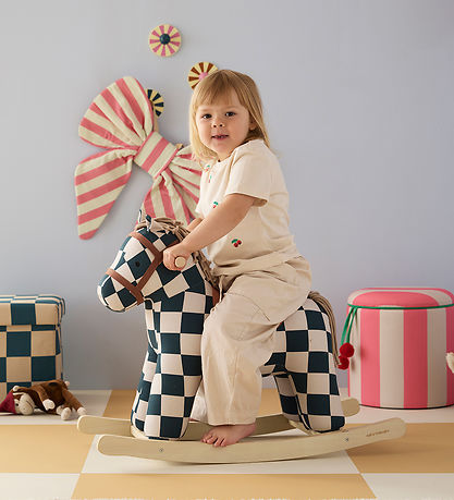 Kids Concept Gyngehest - Mio - Hvid/Sort/Brun