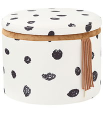 Kids Concept Pouf w. Storage - Pippi - Black/White