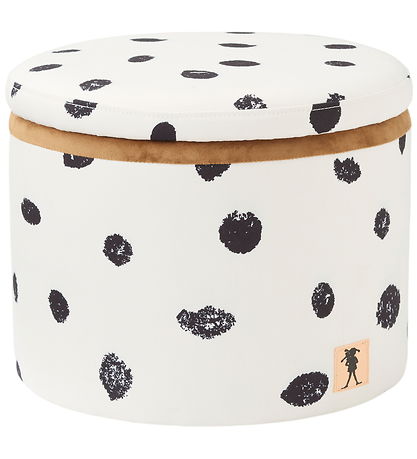 Kids Concept Puf m. Opbevaring - Pippi - Sort/Hvid