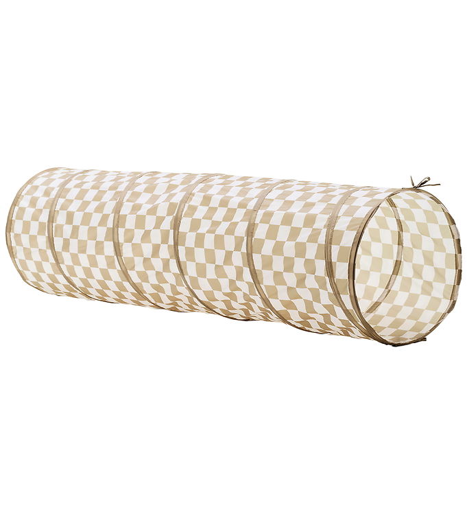 Kids Concept Legetunnel - 180 cm - Khaki/Hvidternet