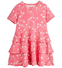 Mini Rodini Kjole - Starfall Aop - Pink