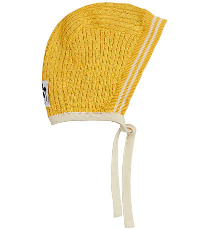 Mini Rodini Sæt - Bluse/Bukser/Babyhjelm - Strik - Gul