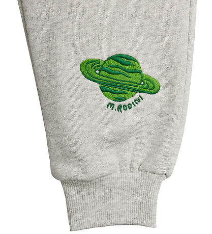 Mini Rodini Joggingbroek - Planeet - Grey Melange