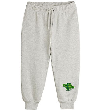 Mini Rodini Joggingbroek - Planeet - Grey Melange