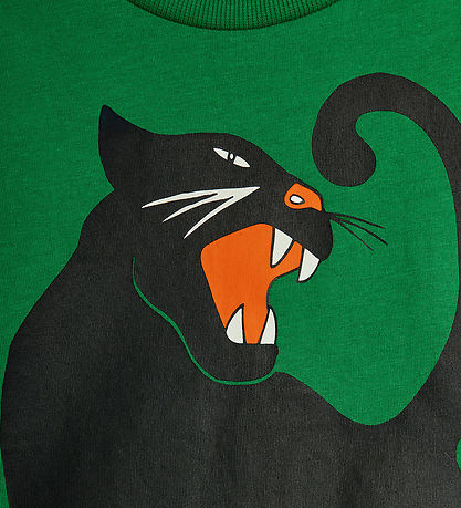 Mini Rodini Stuttermabolur - Panther - Grænt