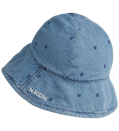 Mini Rodini Sommarhatt - Denim Dots - Blå