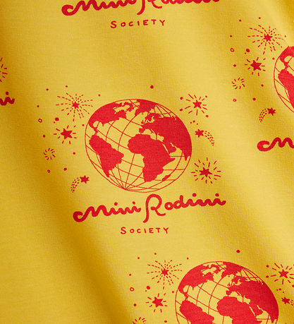 Mini Rodini Kjole - Society Aop - Gul