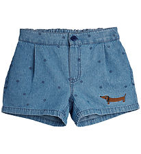 Mini Rodini Shorts - Denim Dots - Blå