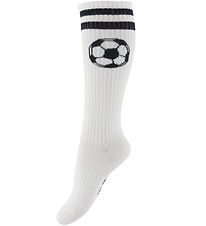 Mini Rodini Knæstrømper - Football - Off-white