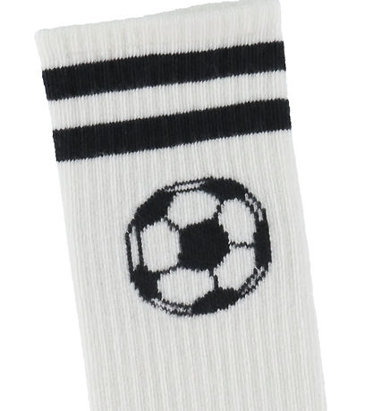 Mini Rodini Knæstrømper - Football - Off-white