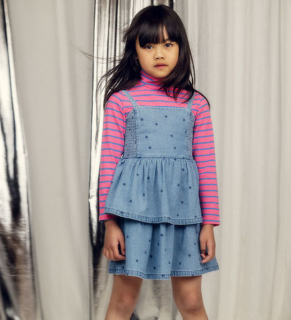 Mini Rodini Kjole - Denim Dots - Blå