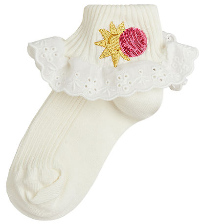 Mini Rodini Strømper - Space Lace - Off-white