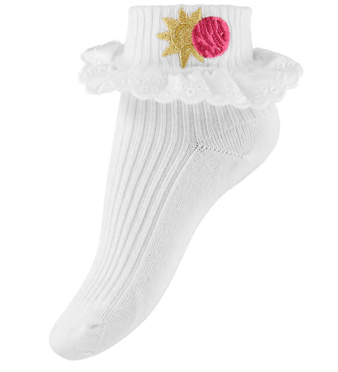 Mini Rodini Strømper - Space Lace - Off-white