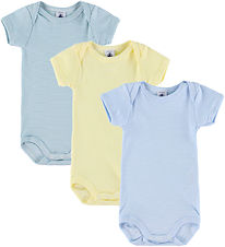 Petit Bateau Body k/æ - 3-pak - Blå/ Grøn/ Gul