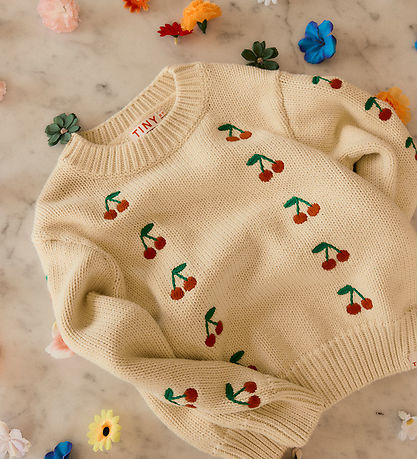 Tiny Cottons Bluse - Strik - Mini Cherries - Dusty Yellow