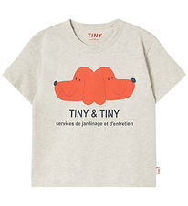 Tiny Cottons T-shirt - Dog Graphic - Cream Heather