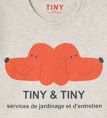 Tiny Cottons T-shirt - Dog Graphic - Cream Heather