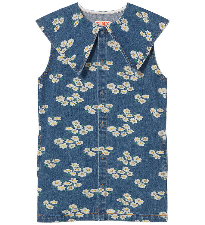 Tiny Cottons Kjole - Blossom - Medium Wash Denim