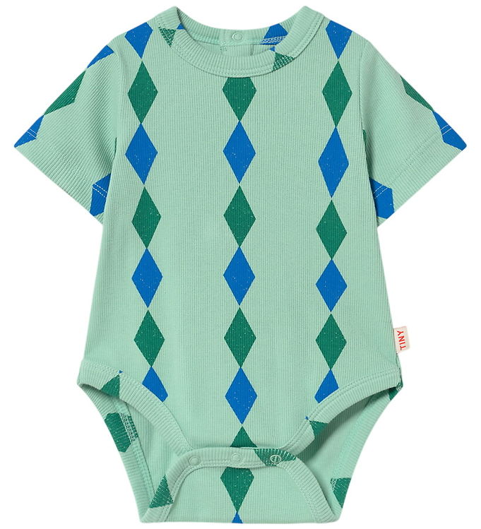 Tiny Cottons Body k/æ - Rib - Diamonds - Washed Emerald