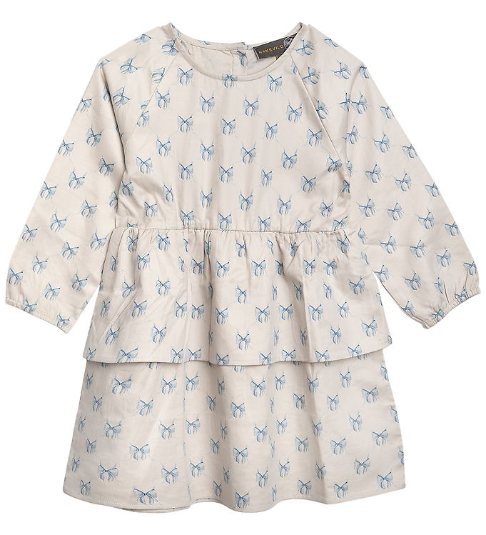 Kjole med sløjfer - til piger - Summer sand - 86/92