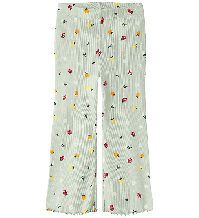 Name It Bukser - Rib - NmfVemia - Pale Aqua/Fruit Flower