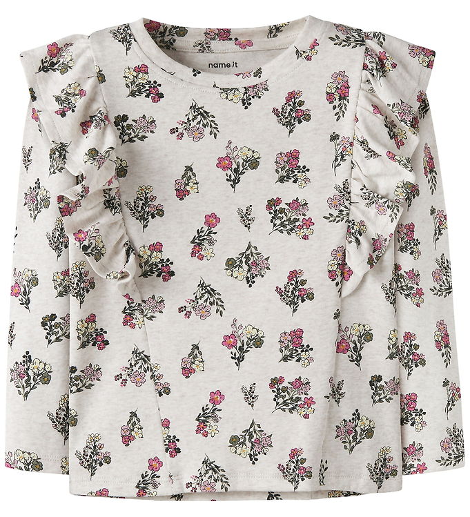 NAME IT Langærmet Bluse Doritta Peyote Melange