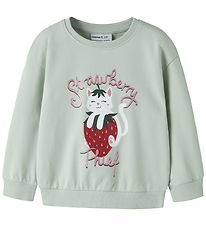 Name It Sweatshirt - NmfVisus - Pale Aqua/Strawberry Cat