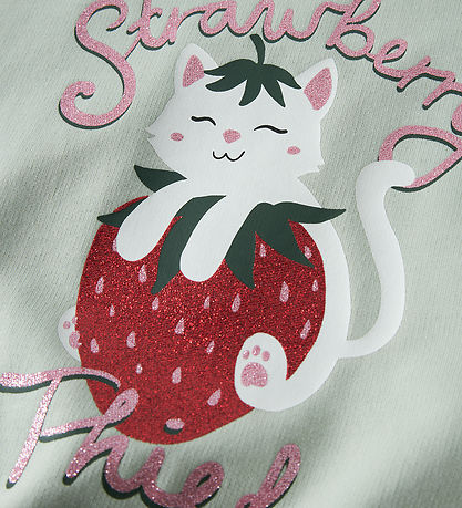 Name It Sweatshirt - NmfVisus - Pale Aqua/Strawberry Cat