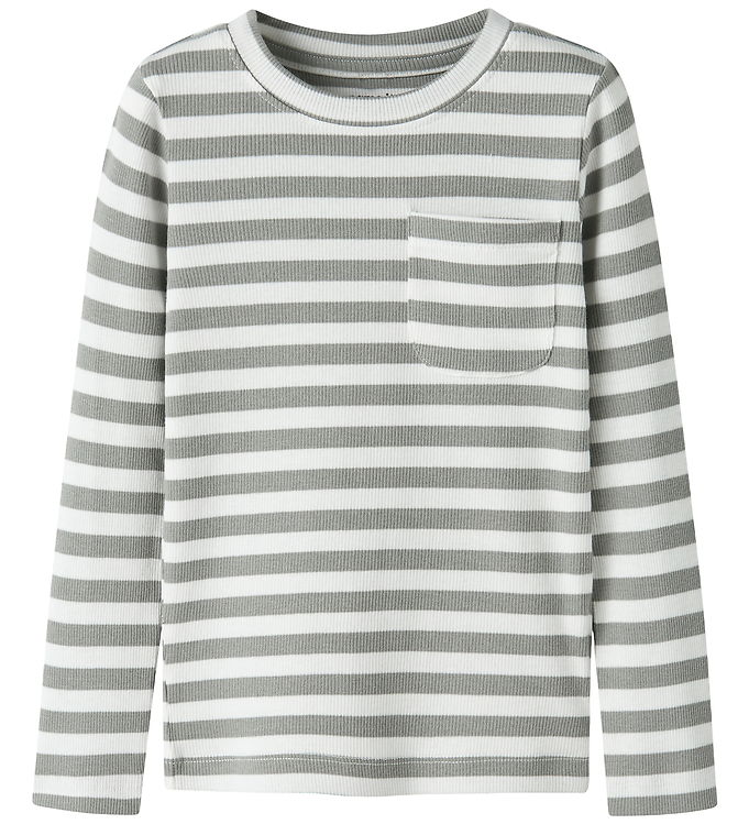 Name It Bluse - Rib - NmmDekab - Shadow/Cloud Dancer