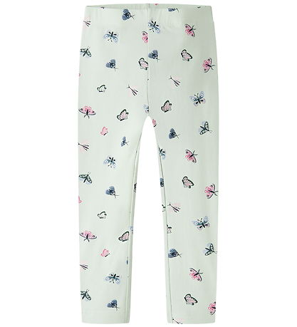 Name It Leggings - NmfVivian - Pale Aqua/Butterflies