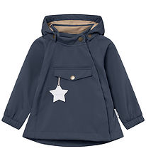 Mini A Ture Softshelljakke m. Fleece - MatWai - Ombre blue