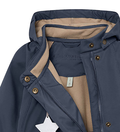 Mini A Ture Softshelljakke m. Fleece - MatWai - Ombre blue