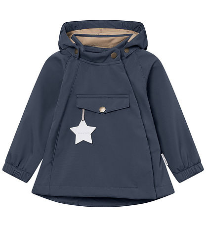 Mini A Ture Softshelljakke m. Fleece - MatWai - Ombre blue