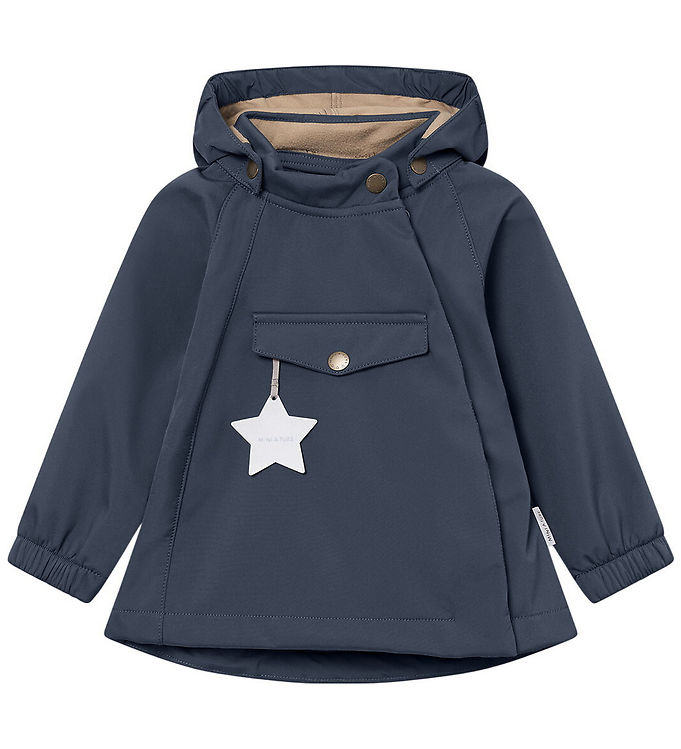 Mini A Ture Softshelljakke m. Fleece - MatWai - Ombre blue