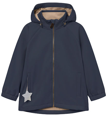 Mini A Ture Softshelljakke m. Fleece - MatAden - Ombre Blue