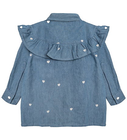 Hanevild Skjorte - Heart - Denim m. Hjerter