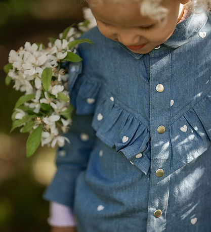 Hanevild Skjorte - Heart - Denim m. Hjerter