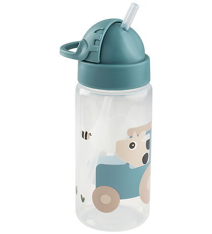 Done by Deer Drikkedunk m. Sugerør - 350 ml - Tiny Farm - Blå