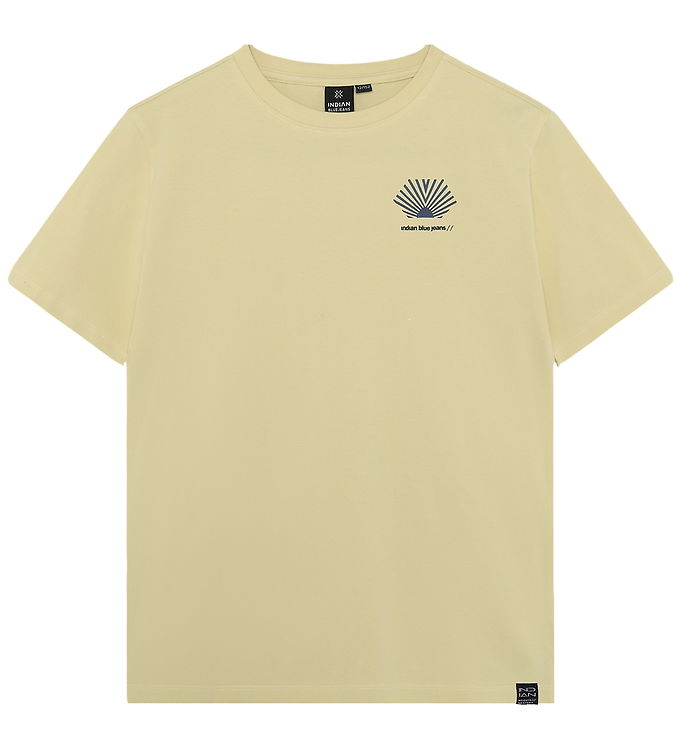 Indian Blue Jeans T-Shirt - Loose Fit - Dusty Yellow m. Print