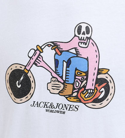 Jack & Jones T-Shirt - JorCatskills - Bright White m. Print
