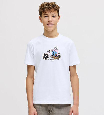 Jack & Jones T-Shirt - JorCatskills - Bright White m. Print