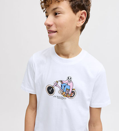 Jack & Jones T-Shirt - JorCatskills - Bright White m. Print