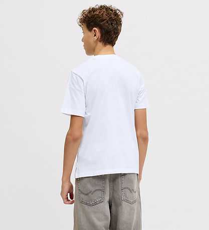 Jack & Jones T-Shirt - JorCatskills - Bright White m. Print