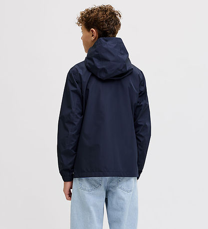 Jack & Jones Regnjakke - JjeLynn - Navy Blazer/Surf The Web Zipp