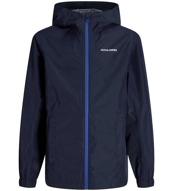 Jack & Jones Regnjakke - JjeFlynn - Navy Blazer/Surf The Web Zip