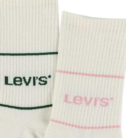 Levis Strømper - 2-pak - Hvid/Grøn/Pink