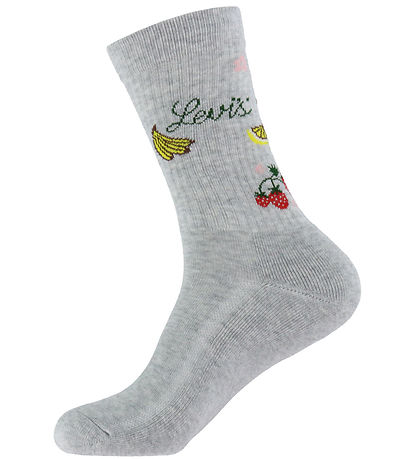 Levis Strømper - 2-pak - Fruit Aop - Grå/Beige