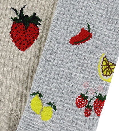 Levis Strømper - 2-pak - Fruit Aop - Grå/Beige