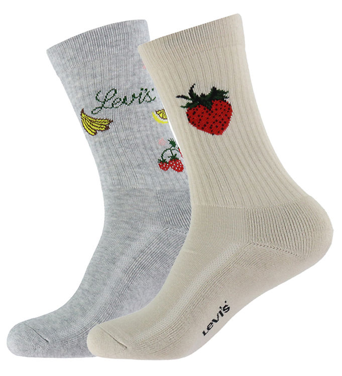 Levis Strømper - 2-pak - Fruit Aop - Grå/Beige